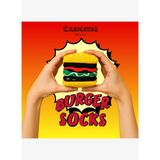 CARNAVAL Unisex Hediye Burger Kutusu Çorap - Hamburger Desenli Pamuk Çorap - Burger Socks Box