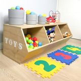 CARNİELLA ROMA Bebek - Çocuk Odası Çok Amaçlı Bölmeli Oyuncak Dolabı - Meşe