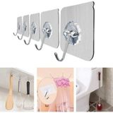 Carnivalland 5 Adet Şeffaf Güçlü Duvar Askısı Askılığı Yapışkan Vantuz Kanca Mutfak Banyo Askı - 6x6 cm