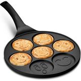 Carnivalland Döküm Granit Kaplama Emoji Siyah 28 cm Pankek Tavası