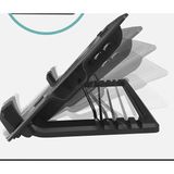 Carnivalland Laptop Notebook Soğutucu Fan 5 Yükseklik Ayarlı Mavi Ledli Sessiz Tek Fanlı Cooling Pad - Siyah
