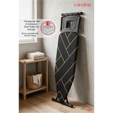CAROLİNA 221 43x120 cm Buhar Kazanlı Ütüye Uygun Premium Ütü Masası | 3 Katmanlı Özel Dolgulu Bez | Ayarlanabilir Yükseklik | Güvenlik Kilidi