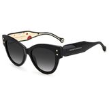 CAROLINA HERRERA CH 0009/S Kedi Gözü/Kelebek Şekilli Tam Çerçeveli Güneş Gözlüğü Kadınlar için, 54 mm Lens Genişliği, Siyah/Gri, Siyah/Gri, 54 mm