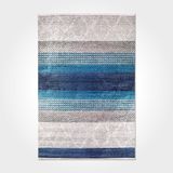 Caroline Gri Çizgili Modern Geometrik Etnik Desenli Boho Makinada Yıkanabilir Hafif Hav Toz Vermez Leke Tutmaz Kaymaz Taban Dijital Makine Baskı Halı Oturma Odası Salon Yolluk Koridor Mutfak Halısı