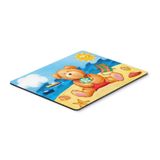 Caroline's Treasures APH0088MP Oyuncak Ayı Sahilde Fare Altlığı, Ev Ofis Oyun Çalışma Bilgisayarları için Sıcak Ped veya Trivet Dizüstü Bilgisayar Fare Matı, Yıkanabilir Büyük Mousepad