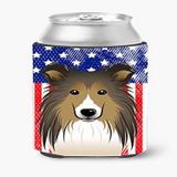 Caroline's Treasures BB2172CC Amerikan Bayrağı ve Sığınak Kutusu veya Şişe Tutucu, Can Cooler Sleeve Hugger Makinede Yıkanabilir İçecek Kovanı Hugger Katlanabilir İzolatör İçecek Yalıtımlı Tutucu,