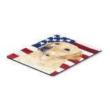 Caroline's Treasures SC9018MP Labrador Mouse Pad, Hot Pad veya Trivet ile ABD Amerikan Bayrağı, Büyük, Çok Renkli