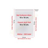 CarpCorn 10x10+5 Cm. (10*15) 250 Adet Şeffaf Bantlı Yapışkanlı Jelatin Poşet