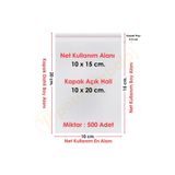 CarpCorn 10x15 5 Cm. (10*20) 500 Adet - Şeffaf Bantlı Yapışkanlı Jelatin Poşet