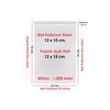 CarpCorn 12x10+5 Cm. (12*15) 1.000 Adet - Şeffaf Bantlı Yapışkanlı Opp Jelatin Poşet