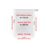 CarpCorn 6x15+5 cm.(6x20) 50 Adet Şeffaf Bantlı Yapışkanlı OPP Poşet