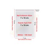 Carpcorn 7X10+5 Cm. (7*15) 100 Adet - Şeffaf Bantlı Yapışkanlı Opp Jelatin Poşet