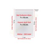 Carpcorn 7X10+5 cm (7*15) 250 Adet - Şeffaf Bantlı Yapışkanlı Opp Jelatin Poşet