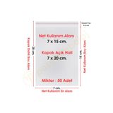 CarpCorn 7x15+5 cm.(7x20) 50 Adet Şeffaf Bantlı Yapışkanlı OPP Poşet