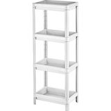 Carpe Kitchen Vesken 4 Katlı Modüler Dikdörtgen Raf Ünitesi 23 x 36 x 100 Ölçülere Sahip Mutfak Rafı, Banyo Rafı - Beyaz