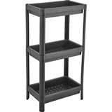 Carpe Kitchen Vesken 4 Katlı Modüler Dikdörtgen Raf Ünitesi 23 x 36 x 100 Ölçülere Sahip Mutfak Rafı, Banyo Rafı - Siyah