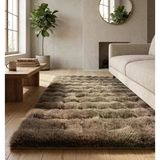 Carpet Dekor Bubble Yumuşak Suni Tavşan Tüyü Halı Kahve
