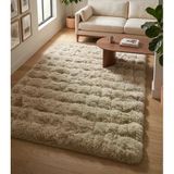 Carpet Dekor Bubble Yumuşak Suni Tavşan Tüyü Halı Taş Rengi