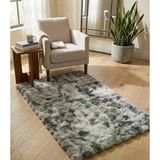 Carpet Dekor İthal Bubble Yumuşak Suni Tavşan Tüyü Halı Gri-Beyaz