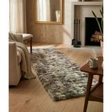Carpet Dekor İthal Bubble Yumuşak Suni Tavşan Tüyü Halı Kahve-Beyaz