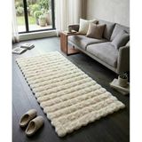 Carpet Dekor İthal Bubble Yumuşak Suni Tavşan Tüyü Halı Krem