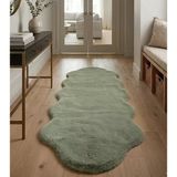 Carpet Dekor Peluş Yumuşak Dekoratif Halı Simetrik Desen Taş Rengi