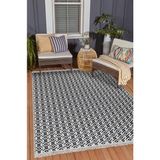 Carpet Diem Home Design Alya- Çift Taraflı, Katlanabilir, Yıkanabilir, Pamuk Kilim; Salon, Oturma Odası, Balkon - Antrasit - Krem - 80 x 400 cm