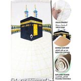 Carpetella 3 CM Kalın Süngerli Ortopedik Seccade Diz Ağrıtmaz Namazlık - 70 x 120 cm - Beyaz - Gold
