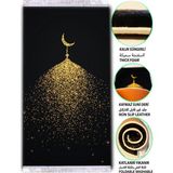 Carpetella 3 cm Kalın Süngerli Seccade Diz Ağrıtmaz Yıkanabilir Namazlık - Siyah - 70 x 120 cm