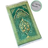 Carpetella 3 CM Kalın Süngerli Seccade Kabartmalı Diz Ağrıtmaz Namazlık - 70x120 cm - 70 x 120 cm - Açık Haki