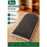 Carpetella 3 cm Ortopedik Süngerli Peluş Seccade Yumuşak Diz Ağrıtmaz Namazlık - Gri
