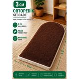 Carpetella 3 cm Ortopedik Süngerli Peluş Seccade Yumuşak Diz Ağrıtmaz Namazlık - Kahverengi