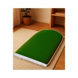 Carpetella 3 CM Süngerli Ortopedik Lüks Yeşil Kadife Seccade Diz Ağrıtmaz Namazlık Suni Deri Tabanlı 70x120cm