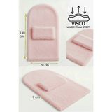 Carpetella 7 cm Ortopedik Orta Süngerli Diz Ağrıtmaz Peluş Seccade Namazlık - Pembe