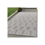 Carpettex Halı Bahçe Balkon Dış Mekan Teras Halısı İskandinav Örgü desenli Gri Renkli Halı