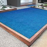 Carpettex Kesme Suni Yapay Mavi Çim Halı 7 Mm Balkon Teras Bahçe Dekoratif Kaymaz