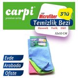 Carpi Mikrofiber Temizlik Bezi 3'lü Set 32X32 cm - Mavi - Standart