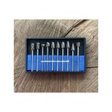 Carpide Karbon Çelik Ahşap Metal Oyma Seti Freze Seti Gravür Ucu 10PCS 3mm - 5CM - Gri
