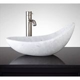 Carrara Beyaz Cilalı Mermer Asimetrik Çanak Lavabo Yedsim08