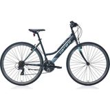 Carraro Active 282 - 28 Jant 18'' Kadro 21 Vites Şehir Bisikleti - Mat Siyah / Koyu Gri - Mor