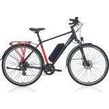 Carraro E-Line Elife 2.1 HD 28 Jant 7 Vites Mat Siyah Kırmızı 47 Kadro Elektrikli Bisiklet