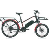 Carraro eLorry 2.1 Unisex Mini Velo 7-V HD Elektrikli Şehir Bisikleti - Mat Siyah-Kırmızı-Gri - 46 Cm - Beyaz