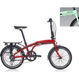 Carraro Flexi 108 20 Jant 8 Vites 32 cm V-Fren Katlanır Bisiklet - Açık-Yeşil-Siyah-Kırmızı - Açık Yeşil