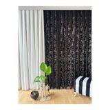 Carrera SİYAH DAMASK DESENli TÜL PERDE
