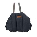 Carrie- 3 Fonksiyonlu Kedi Köpek Taşıma Çantası/minderi-terletmez Keten Kumaş Içi Dolgulu 80x70 Cm (Denim)