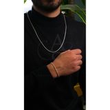 carrot silver SEVGİLİLER GÜNÜ HEDİYESİ- 925 AYAR 2 MM TİLKİ KUYRUĞU KOLYE- BİLEKLİK SET
