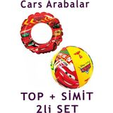 Cars Arabalar 3-6 Yaş Deniz Seti / Deniz Simidi ve Deniz Topu - Disney Pixar Cars Swim Ring And Beach Ball