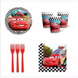 Cars, (Arabalar), Şimşek Mcqueen 8 Adet Tabak, 8 Adet Bardak, 10 Peçete, 10 Çatal