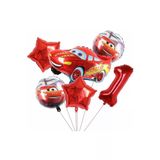 Cars Arabalar Şimşek Mcqueen Yarış Arabası Konsept 1 Yaş Balon Set Cars Arabalar Doğum Günü Set