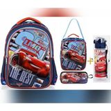 Cars Okul Çantası - Beslenme Çantası - Lisanslı Kalem Kutusu Üçlü Set - Suluk&matara Hediye